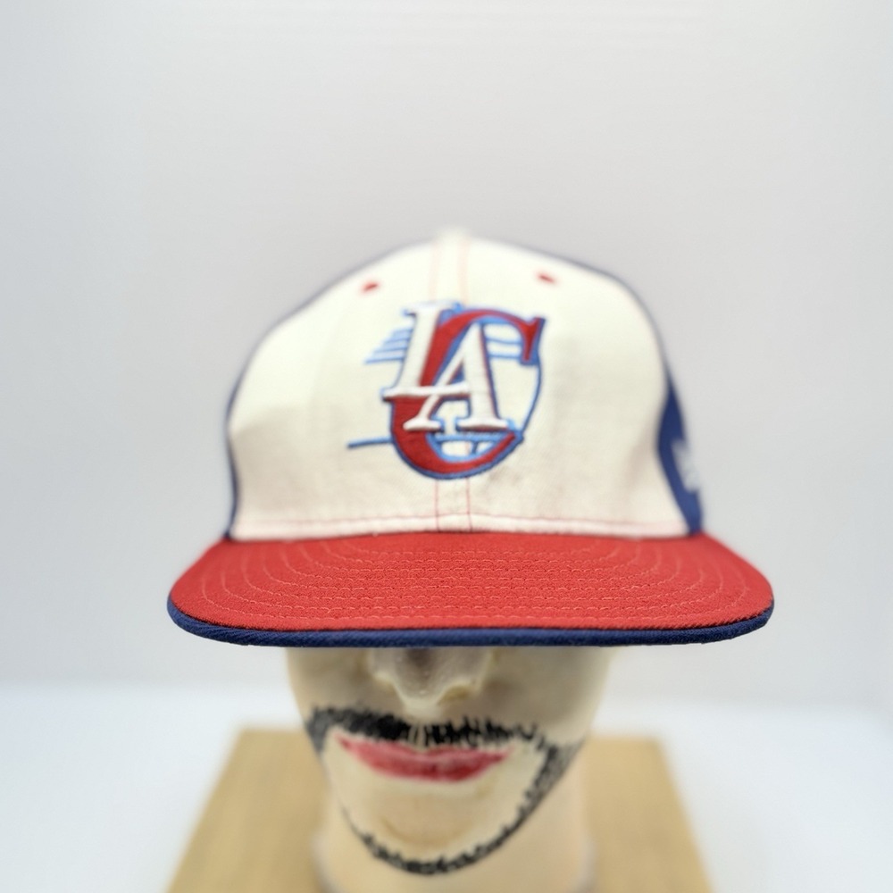 New Era 59Fifty LA Clippers NBA Retro White Red Blue Fitted Size 7 5/8 Hat, Cap